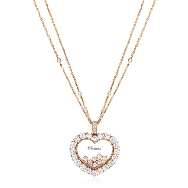 18k Rose Gold Diamond Pendant Necklace