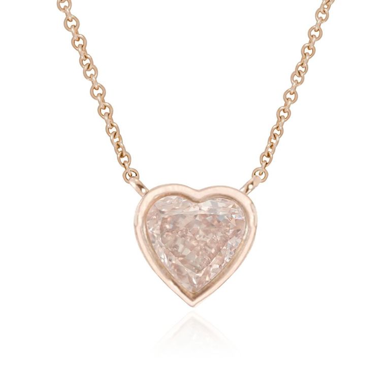 Fancy Brown-Pink Diamond Pendant Necklace