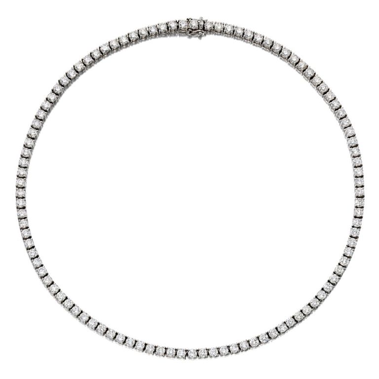 Platinum Diamond Line Necklace