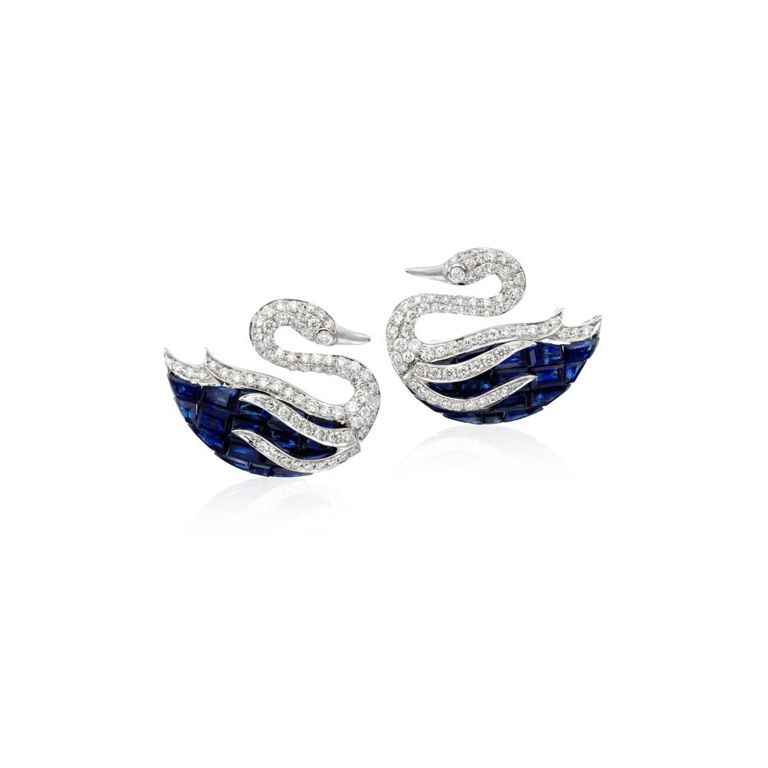 Pair of Sapphire and Diamond Earrings