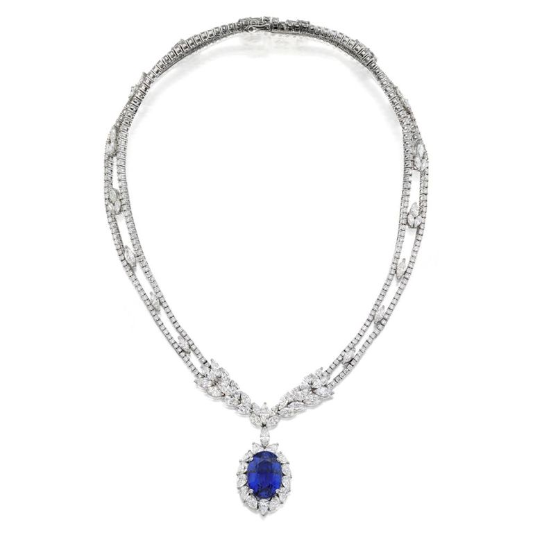 Sapphire and Diamond Necklace