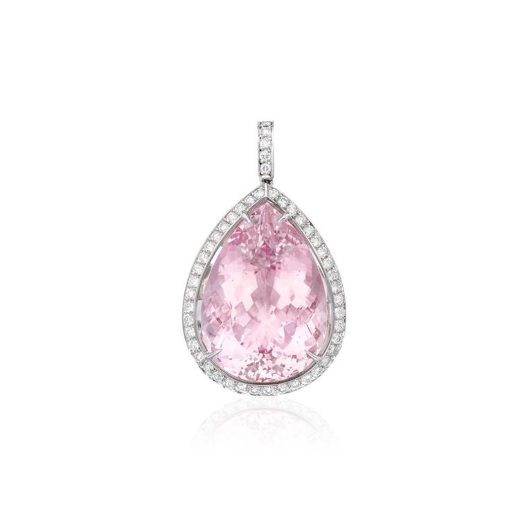 Morganite and Diamond Pendant