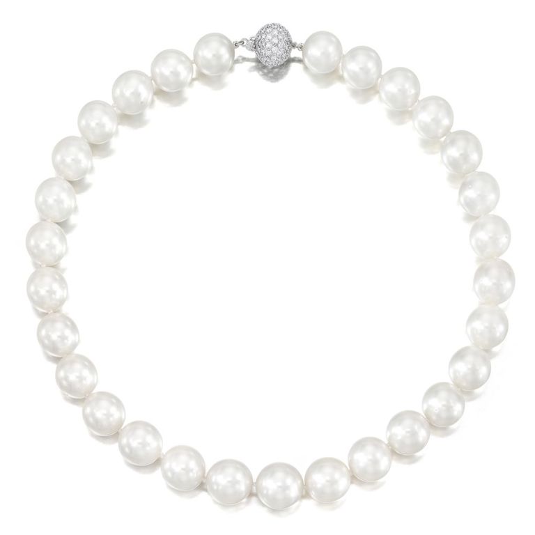 Cultured Pearl and Diamond Necklace