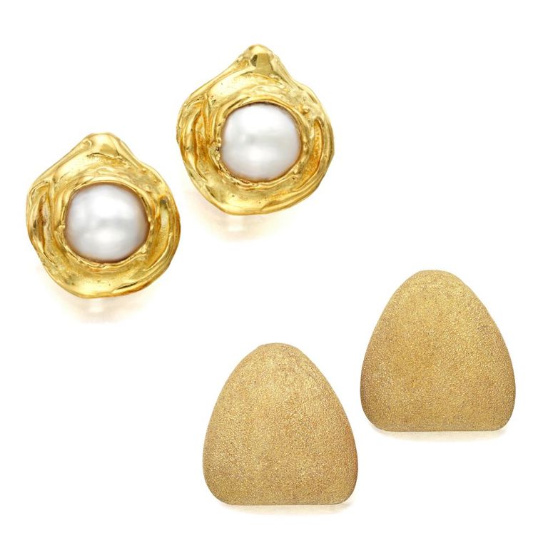 Two Pairs of Gold Earrings