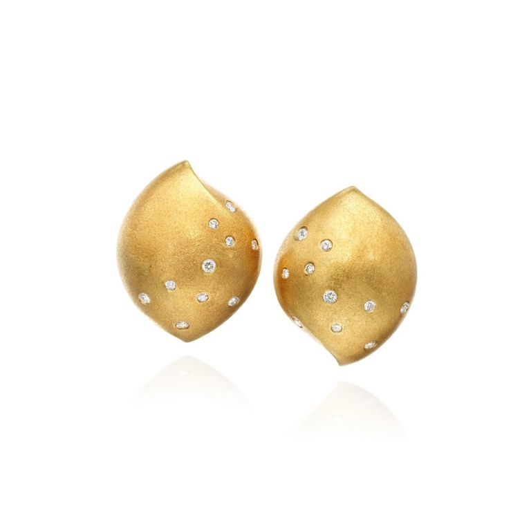 Pair of Gold and Diamond Ear Clips