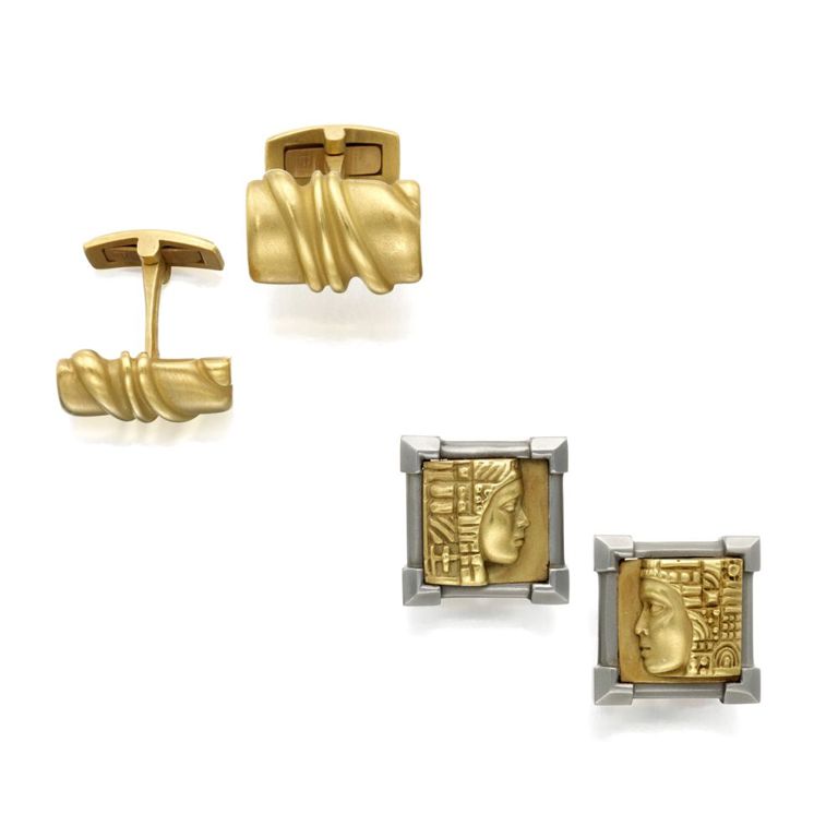 Set of Two Gold Cufflinks