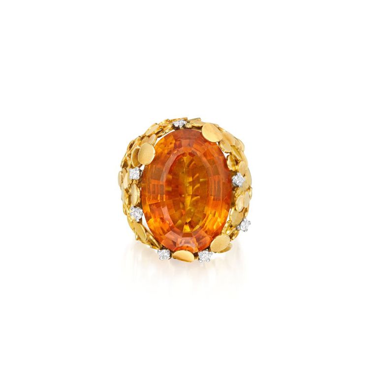 Citrine and Diamond Ring