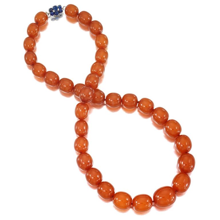 Amber and Sapphire Necklace