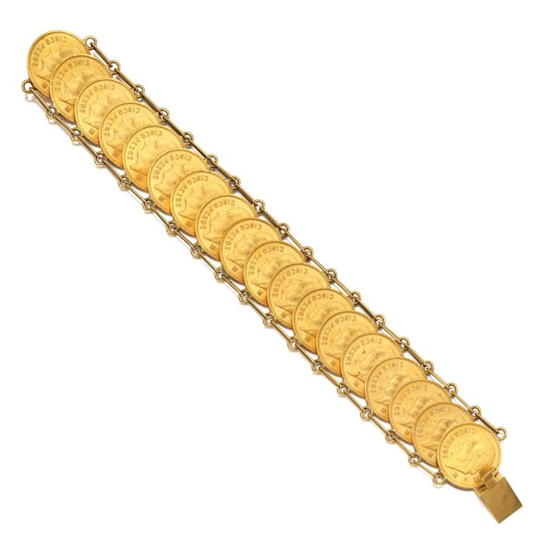 21k Gold Coin Bracelet