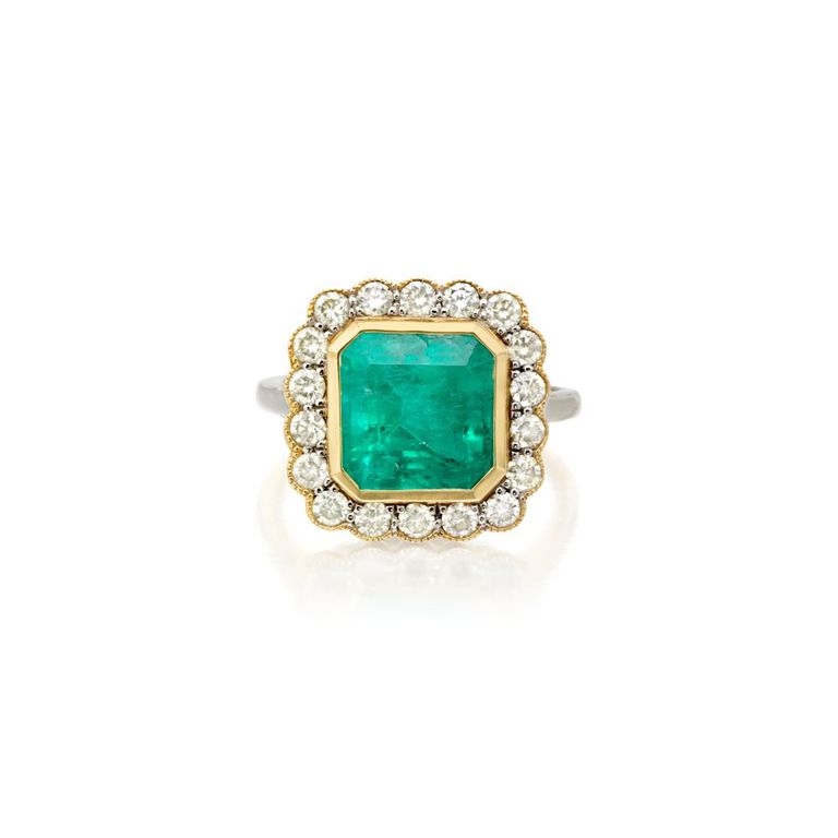 Emerald and Diamond Ring