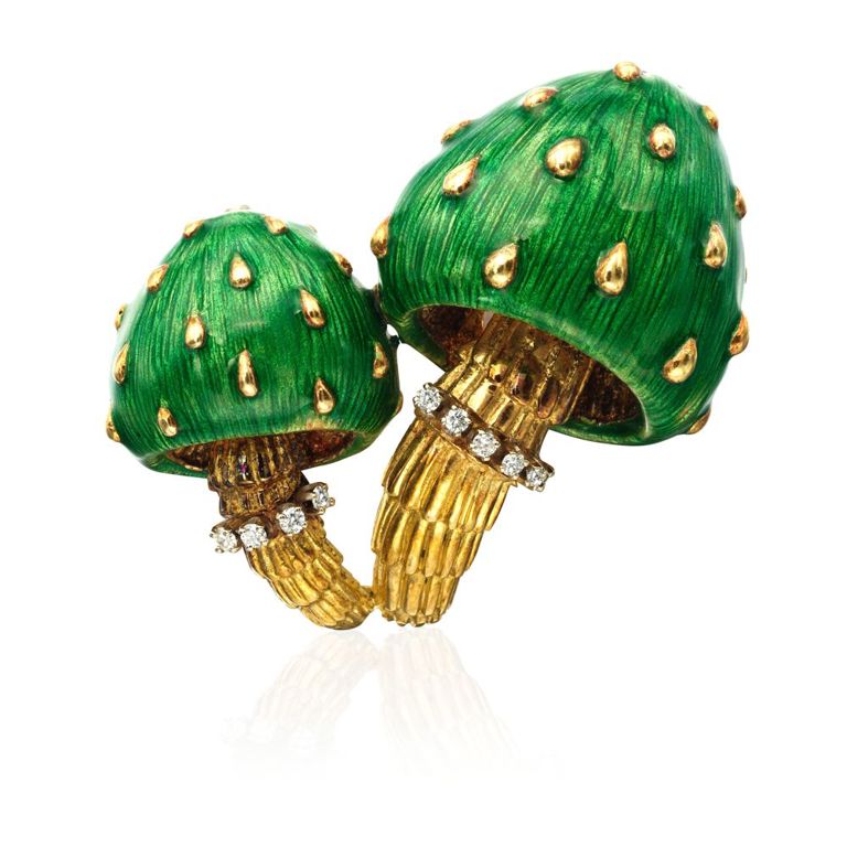 Gold, Enamel and Diamond Brooch