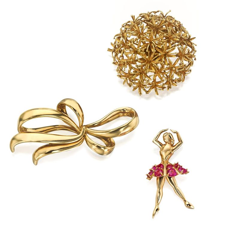 Three Gold Brooches