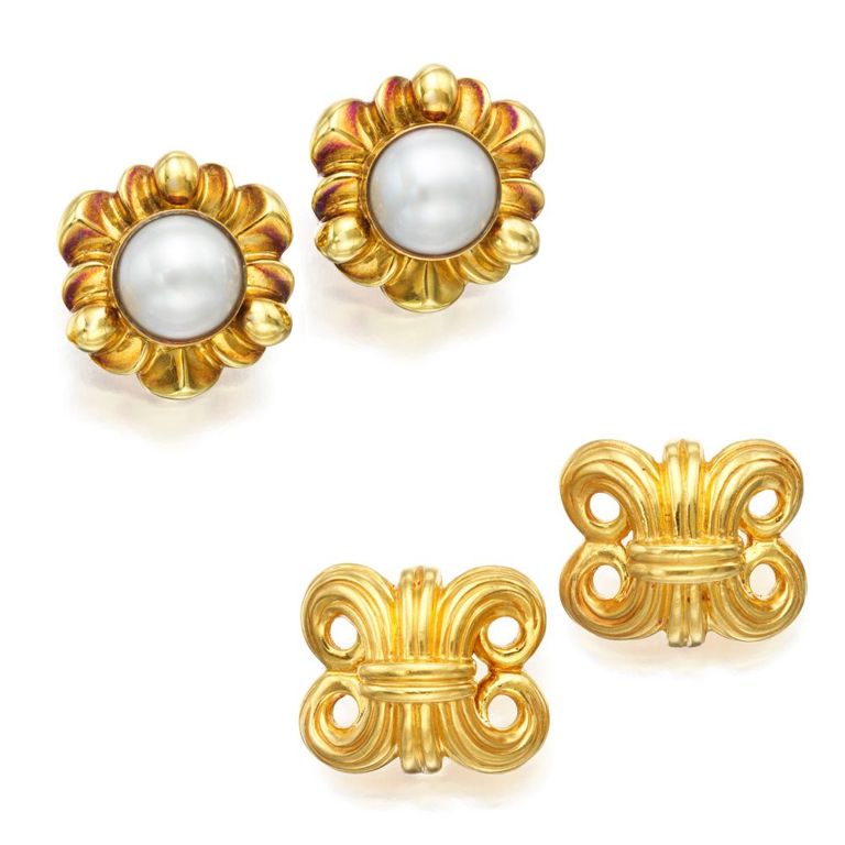 Lagos Two Pairs of Gold Earrings