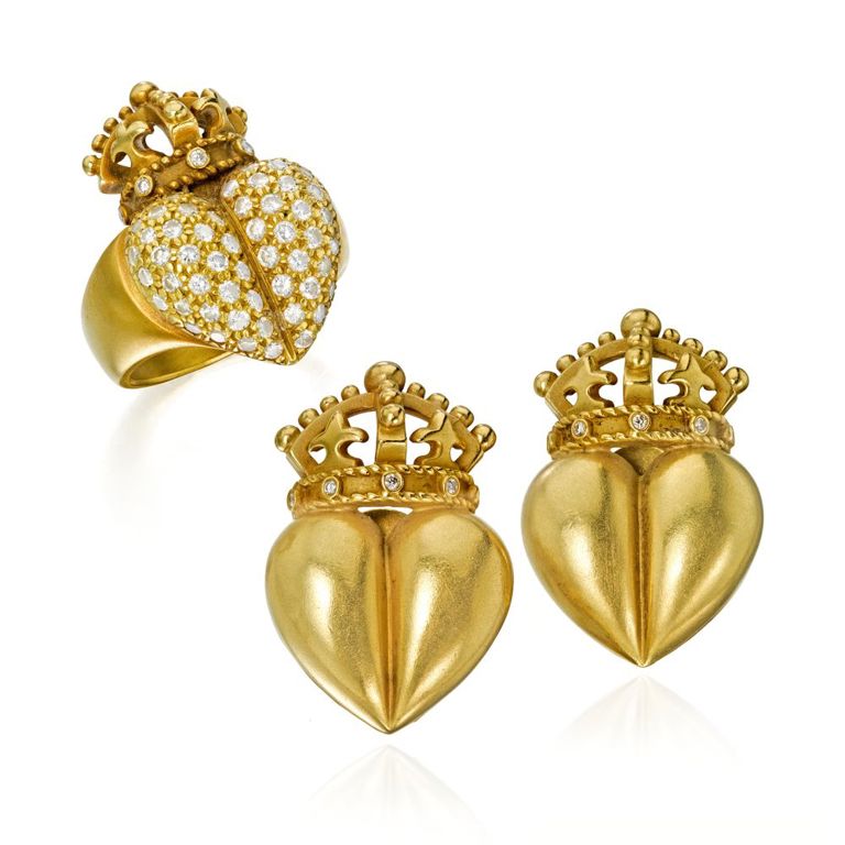 18k Gold Diamond Jewelry Set