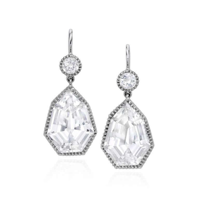 18k White Gold Topaz Earrings