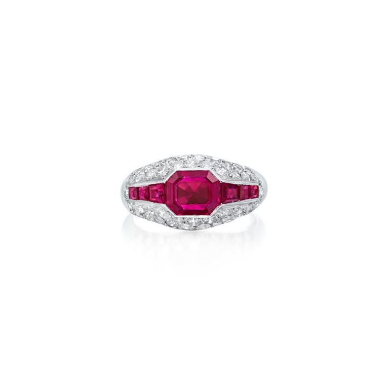 Art Deco Ruby and Diamond Ring