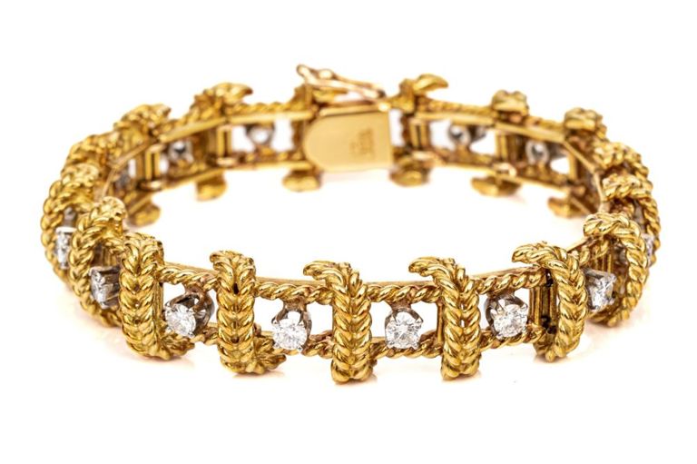 18k Gold Diamond Rope Bracelet