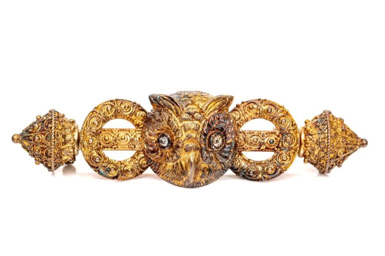 14k Gold Diamond Owl Brooch