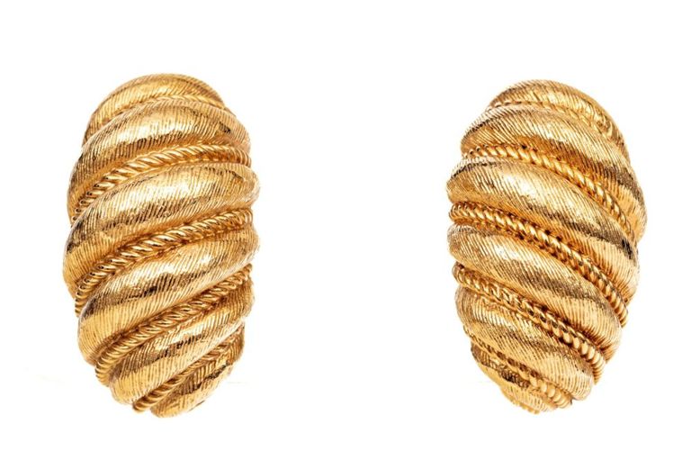 18k Gold Shrimp Earrings