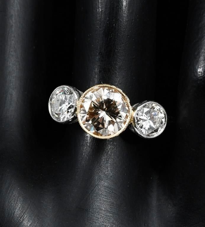 Platinum and 18k Yellow Gold Diamond Ring