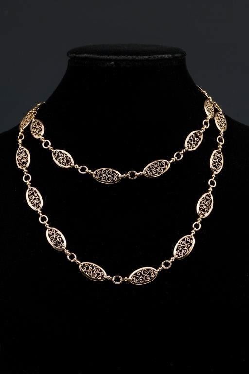 18k Yellow Gold Station Necklace