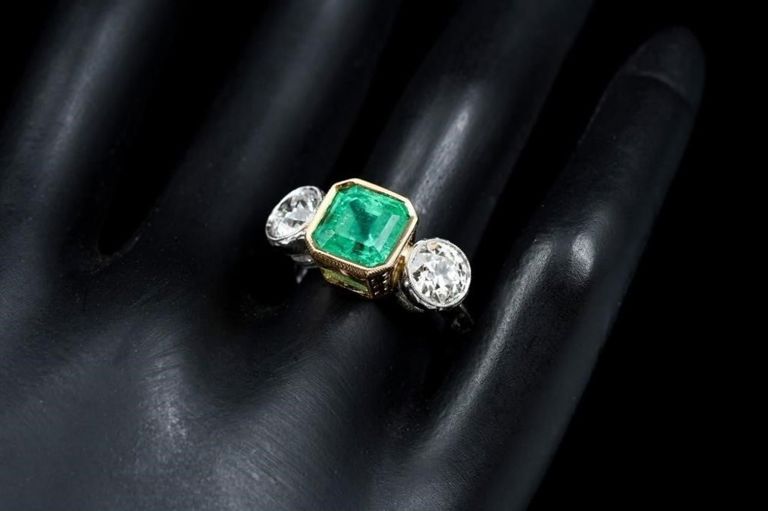 Emerald and Diamond Ring