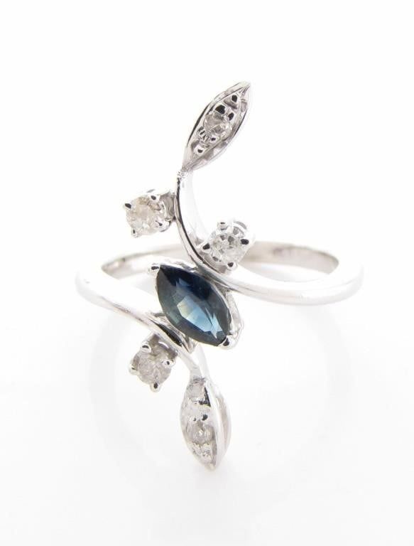 14k Gold Sapphire and Diamond Ring