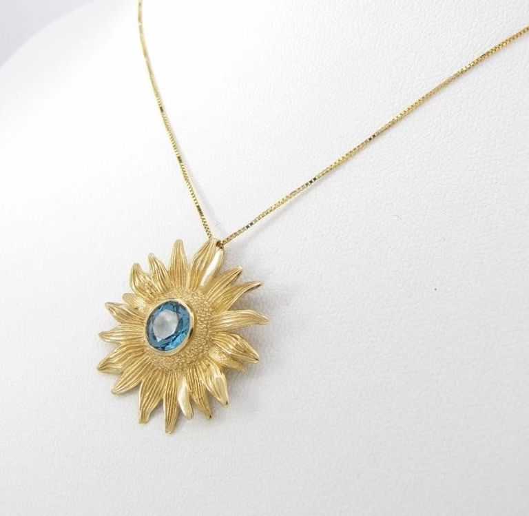 14k Yellow Gold Topaz Pendant