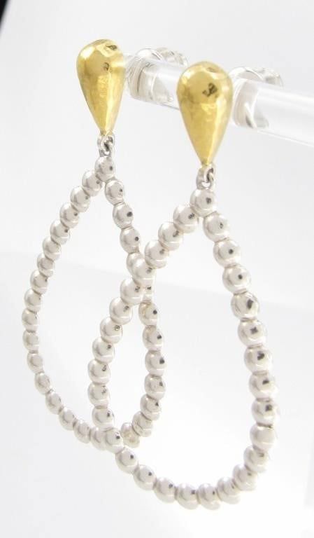 Sterling Silver and Gold Drop Earrings