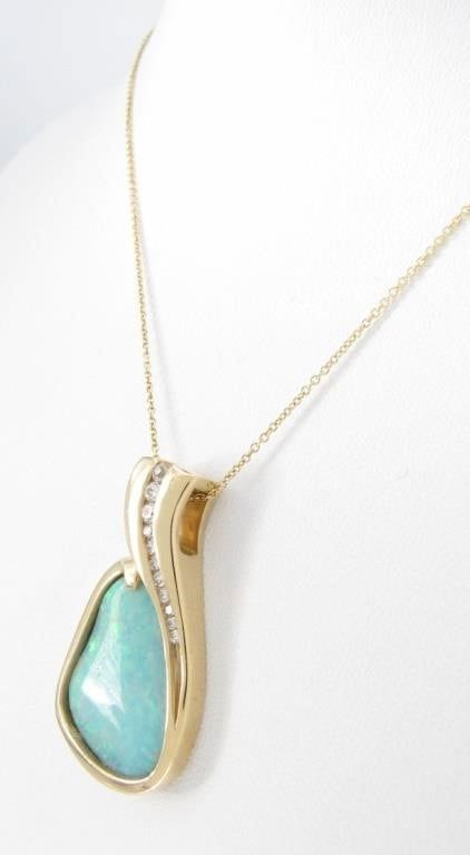 14k Yellow Gold Opal Pendant