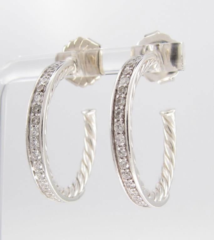 Sterling Silver Diamond Earrings