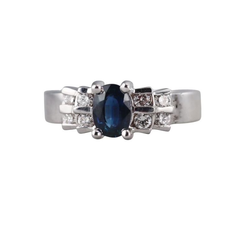 14k Gold Sapphire and Diamond Ring