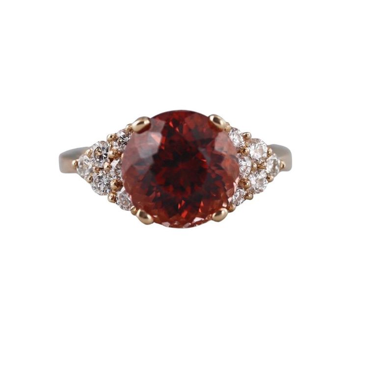 14k Gold Tourmaline and Diamond Ring