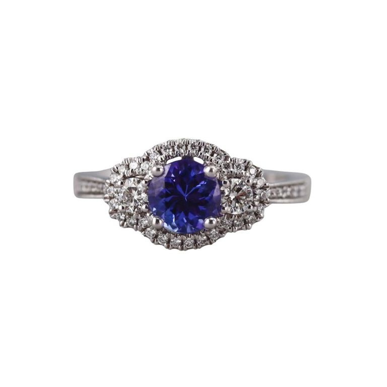 14k Gold Tanzanite and Diamond Ring
