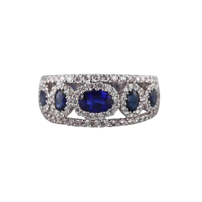 14k Gold Sapphire and Diamond Ring