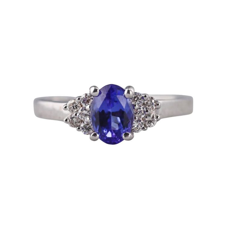 18k Gold Diamond and Tanzanite Ring
