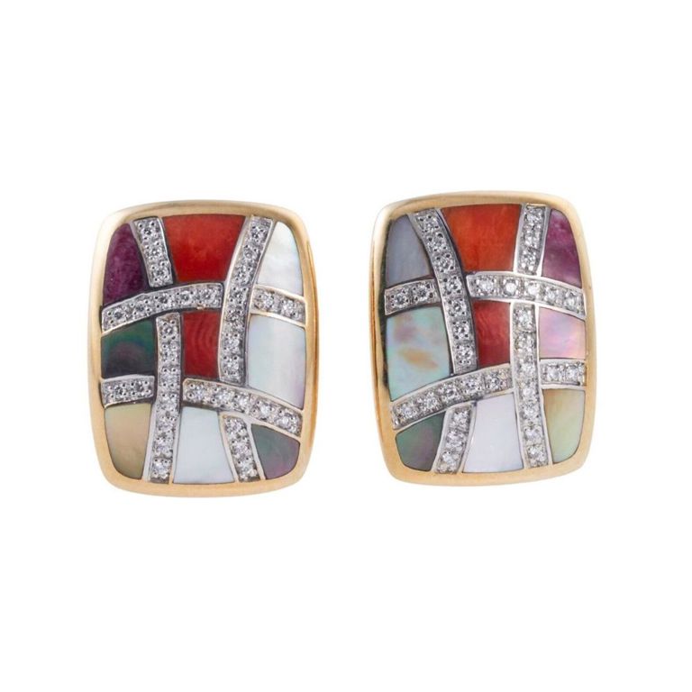 14k Yellow Gold Coral Earrings
