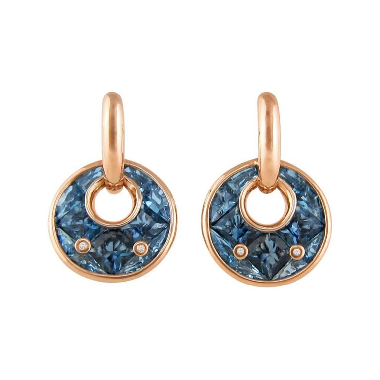14k Gold Topaz and Diamond Earrings