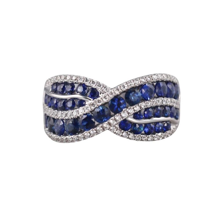 14k Gold Diamond and Sapphire Ring