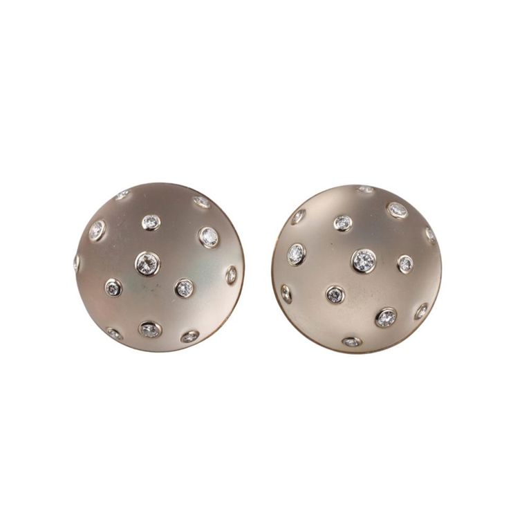 14k Gold Crystal and Diamond Earrings