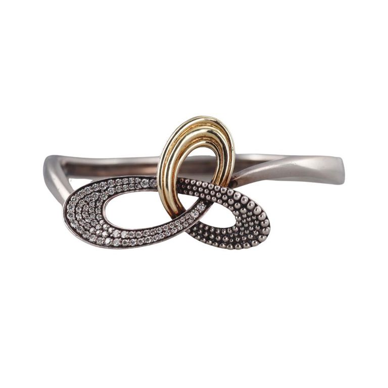 18k Gold Silver Diamond Bracelet
