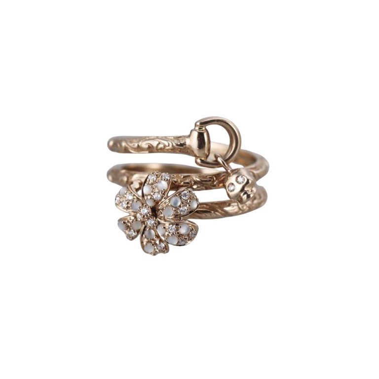 18k Gold Diamond and Moonstone Ring