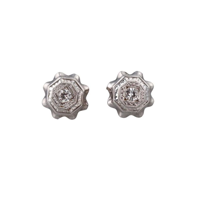 14k Gold Diamond Earrings