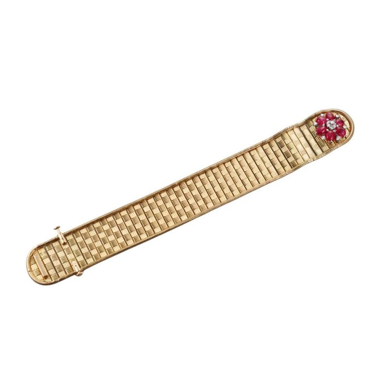 18k Gold Ruby and Diamond Bracelet
