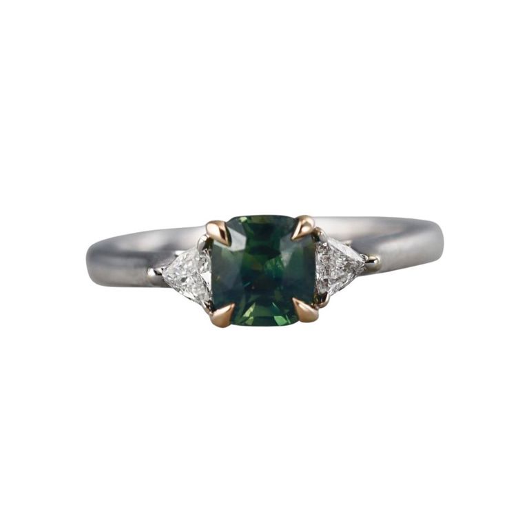 14k Gold Sapphire and Diamond Ring