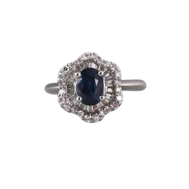 18k Gold Sapphire and Diamond Ring