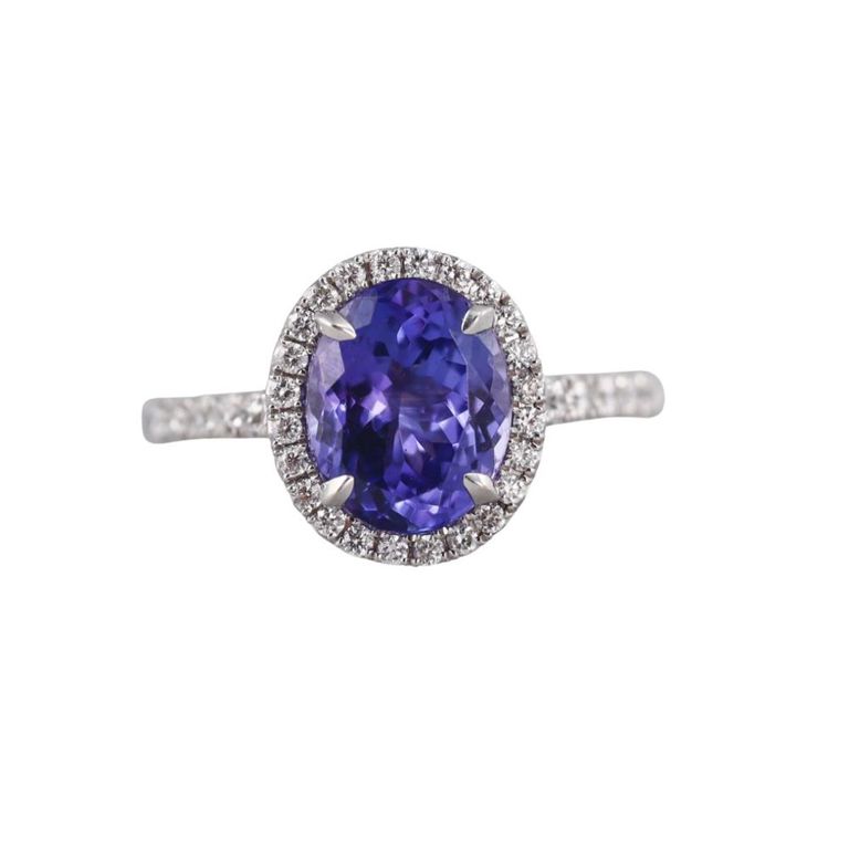 14k Gold Tanzanite and Diamond Ring