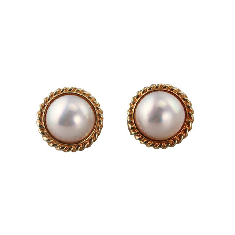 18k Gold Pearl Earrings