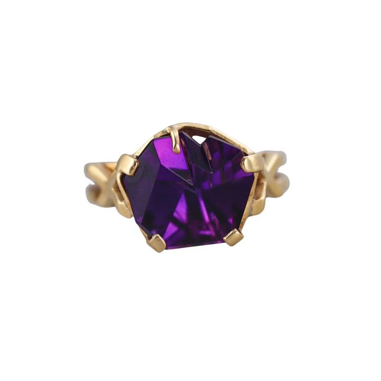 18k Gold Amethyst Ring