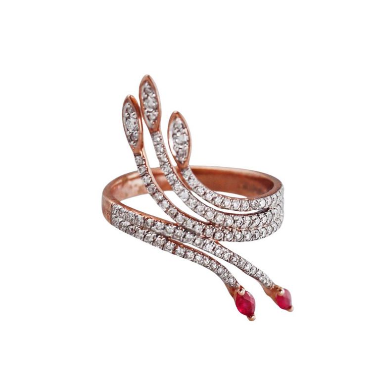 9k Gold Diamond and Ruby Ring